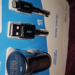 NEW!! IPhone "Mobilespec" Black 4 ft lightning to USB cable car charging…